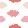 Seamless pattern pink clouds vector illustration Royalty Free Stock Photo